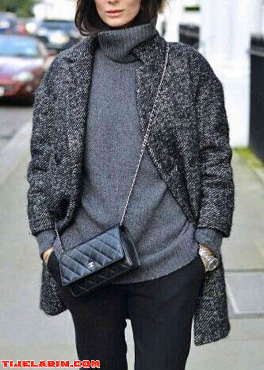 manteau gris pour femme