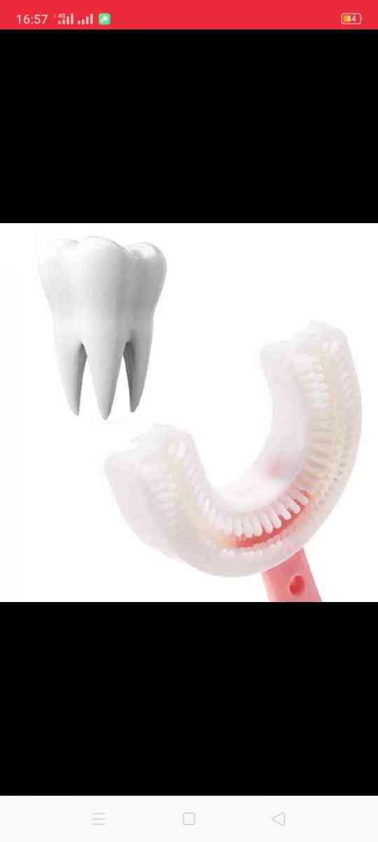 فرشاة اسنان سيليكون للاطفال معزز بشكل U اداة تنظيف 360 درجة