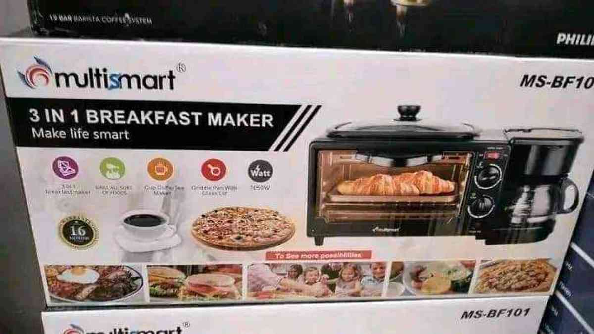 Multismart فرن كهربائي وماكينة صنع القهوة و مقلات بغطاء زجاج