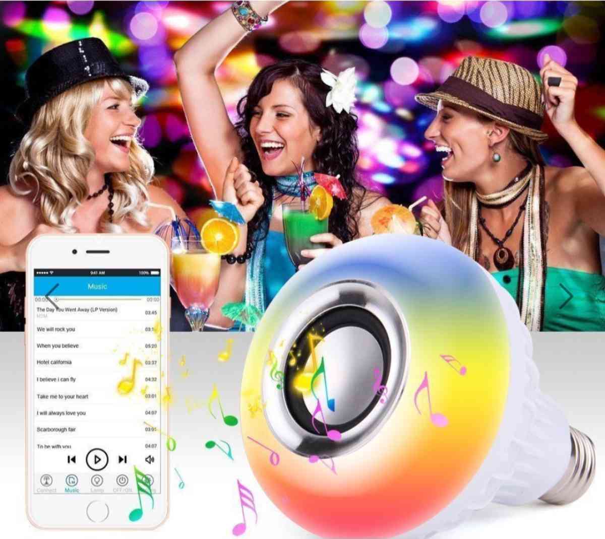 Prcdent Suivant Bluetooth Ampoule hautparleur multicolore dc