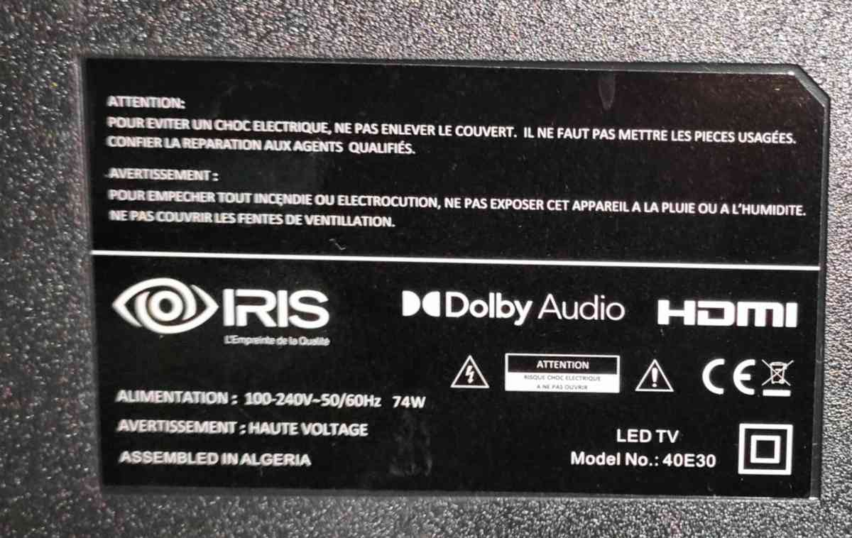 tlvision iris 40 pouce simple neuf jamais utilis